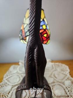 Vintage Tiffany Style Stained Glass Dragonfly Cat Butterfly Table Lamp 15
