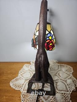 Vintage Tiffany Style Stained Glass Dragonfly Cat Butterfly Table Lamp 15