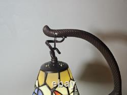 Vintage Tiffany Style Stained Glass Dragonfly Cat Butterfly Table Lamp 15