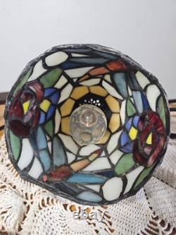Vintage Tiffany Style Stained Glass Dragonfly Cat Butterfly Table Lamp 15
