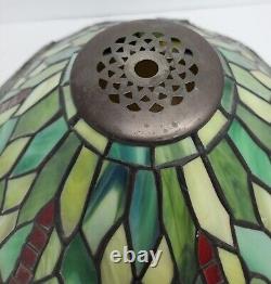 Vintage Tiffany Style Stained Glass Dragonfly Lamp 19