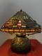 Vintage Tiffany-style Stained Glass Dragonfly Lamp 3-light, Mosaic Glass Base