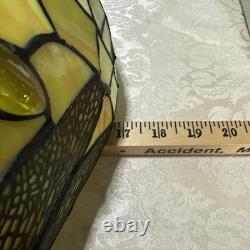 Vintage Tiffany Style Stained Glass Dragonfly Table Lamp 22 x 17 in Working Vintage Tiffany Style Stained Glass Dragonfly Table Lamp 22 x 17 in Working