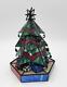 Vintage Tiffany Style Stained Glass Green-multi Christmas Tree 10 Lamp Light