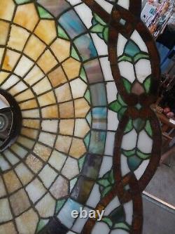 Vintage Tiffany Style Stained Glass Hanging Ceiling. Chandelier Lamp Large 20