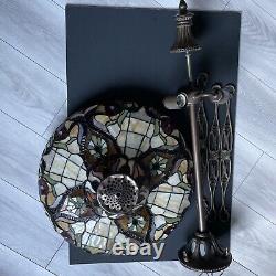 Vintage Tiffany Style Stained Glass Hanging Lamp Ceiling Chandelier