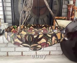 Vintage Tiffany Style Stained Glass Hanging Lamp Ceiling Chandelier