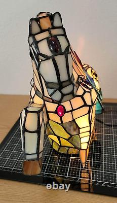 Vintage Tiffany Style Stained Glass Horse Lamp Table Desk Night Light Rare