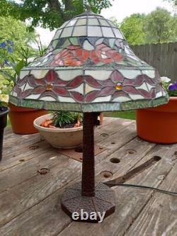 Vintage Tiffany Style Stained Glass Lamp