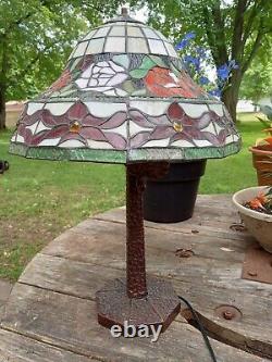 Vintage Tiffany Style Stained Glass Lamp