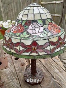 Vintage Tiffany Style Stained Glass Lamp