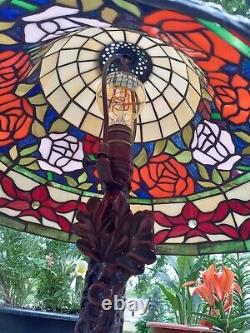 Vintage Tiffany Style Stained Glass Lamp