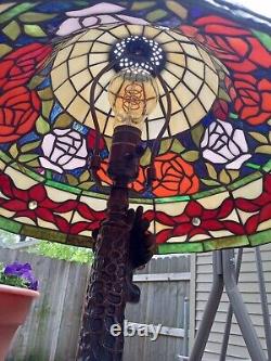 Vintage Tiffany Style Stained Glass Lamp