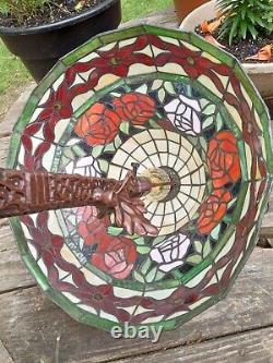 Vintage Tiffany Style Stained Glass Lamp