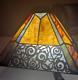 Vintage Tiffany Style Stained Glass Lamp Shade. Art Deco. Square. 14 X 14