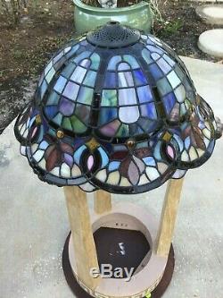 Vintage Tiffany Style Stained Glass Lamp Shade Jeweled 16