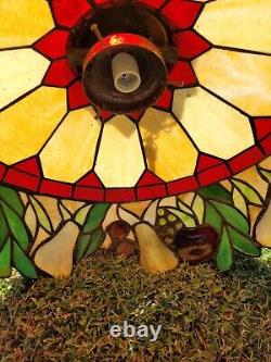 Vintage Tiffany Style Stained Glass Light Hanging Lamp Fruit Design