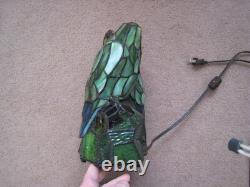 Vintage Tiffany Style Stained Glass Look Love Birds Parrots Table Lamp 11