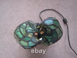 Vintage Tiffany Style Stained Glass Look Love Birds Parrots Table Lamp 11