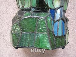 Vintage Tiffany Style Stained Glass Look Love Birds Parrots Table Lamp 11