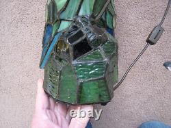 Vintage Tiffany Style Stained Glass Look Love Birds Parrots Table Lamp 11