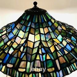 Vintage Tiffany Style Stained Glass Lotus Leaf Lamp Shade 17 1/2 X 6 1/2 Tall
