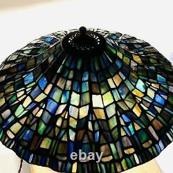 Vintage Tiffany Style Stained Glass Lotus Leaf Lamp Shade 17 1/2 X 6 1/2 Tall