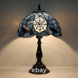 Vintage Tiffany Style Stained Glass Spider Table Lamp Gothic Halloween Light 19