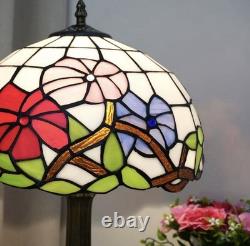 Vintage Tiffany Style Stained Glass Table Lamp Floral Bedside Light 19 Decor