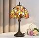 Vintage Tiffany Style Stained Glass Table Lamp Floral Lamp Warm Bedside Decor