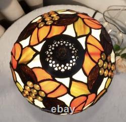 Vintage Tiffany Style Stained Glass Table Lamp Floral Lamp Warm Bedside Decor