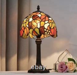 Vintage Tiffany Style Stained Glass Table Lamp Floral Lamp Warm Bedside Decor