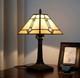 Vintage Tiffany Style Stained Glass Table Lamp Geometric Bedside Nightlight Deco