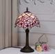 Vintage Tiffany Style Stained Glass Table Lamp Pink Rose Bedside Desk Light