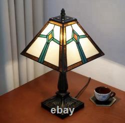 Vintage Tiffany Style Stained Glass Table Lamp Shade Bedside Desk Light Decor
