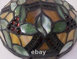 Vintage Tiffany Style Stained Round Glass Flush Mount Ceiling Light Lamp Fixture