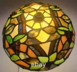 Vintage Tiffany Style Stained Round Glass Flush Mount Ceiling Light Lamp Fixture