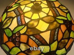 Vintage Tiffany Style Stained Round Glass Flush Mount Ceiling Light Lamp Fixture