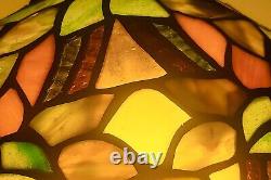 Vintage Tiffany Style Stained Round Glass Flush Mount Ceiling Light Lamp Fixture