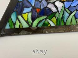 Vintage Tiffany Style Stained Slag Ripple Glass Landscape Scenic 14 Lamp Shade