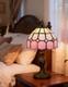 Vintage Tiffany Style Table Lamp, Handmade Stained Glass Shade, Desk & Bedsid