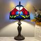 Vintage Tiffany Style Tulip Stained Glass Table Lamp Small Bedside Light Led