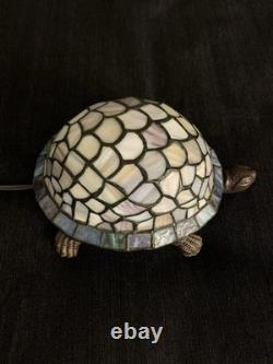 Vintage Tiffany Style Turtle Tortoise Stained Glass Table Night Light Lamp