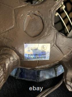 Vintage Tiffany Style Turtle Tortoise Stained Glass Table Night Light Lamp