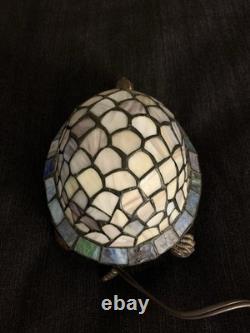 Vintage Tiffany Style Turtle Tortoise Stained Glass Table Night Light Lamp