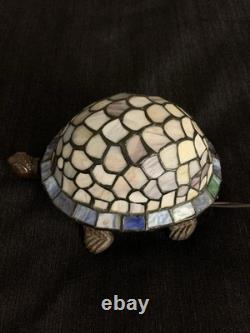 Vintage Tiffany Style Turtle Tortoise Stained Glass Table Night Light Lamp