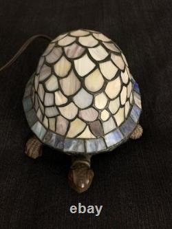 Vintage Tiffany Style Turtle Tortoise Stained Glass Table Night Light Lamp