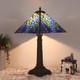 Vintage Tiffany Style Wisteria Stained Glass Table Lamp 22 Bronze Bedside Light