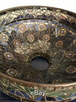 Vintage US Tiffany Studios Peacock Leaded Lamp Stained Glass Lamp Reproduction