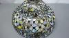 Vtg 16 Diameter Stained Leaded Glass Lamp Shade Tiffany Style Jeweled Floral For Sale On Ebay